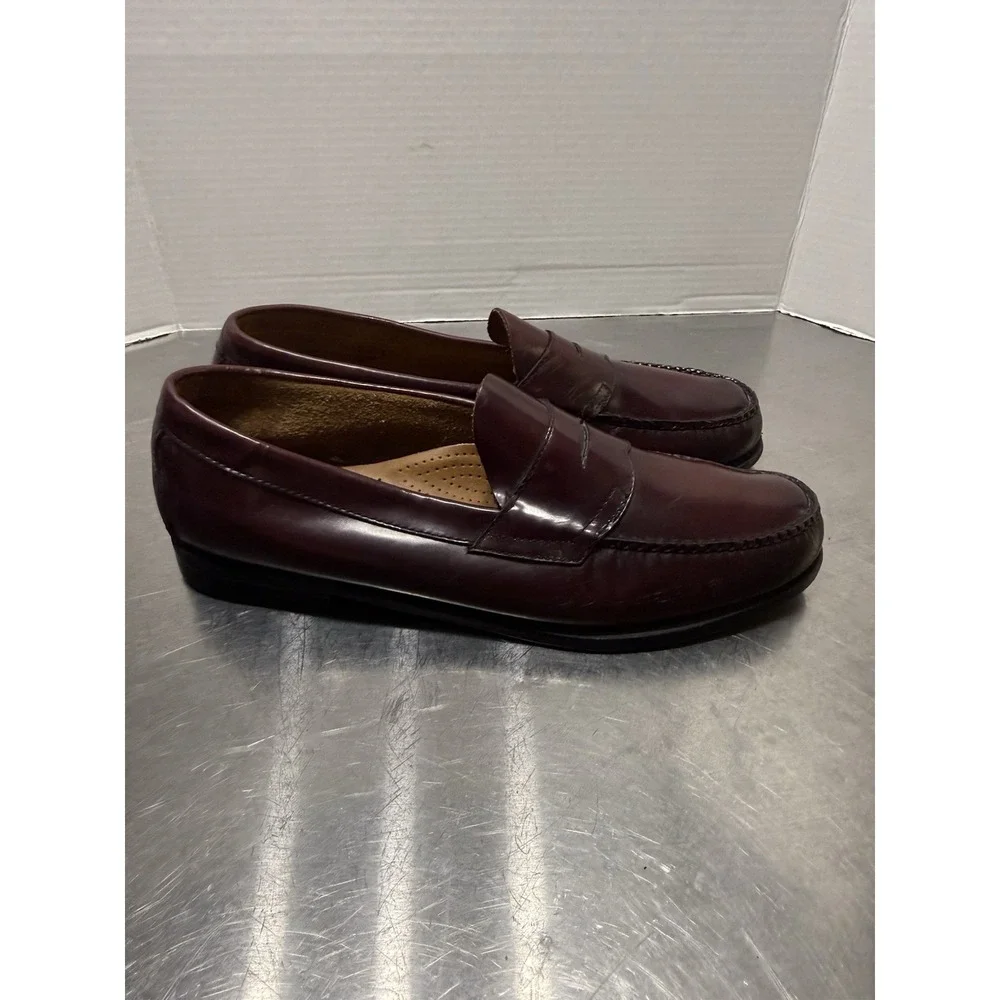 GH Bass Weejuns Men's 9.5 D  Burgundy Wine Leather Penny Loafers Shoes